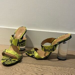 Schutz heels faux snakeskin